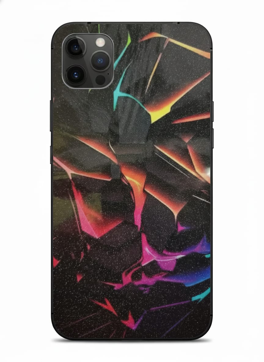 Neon Shards Abstract Mobile Skin